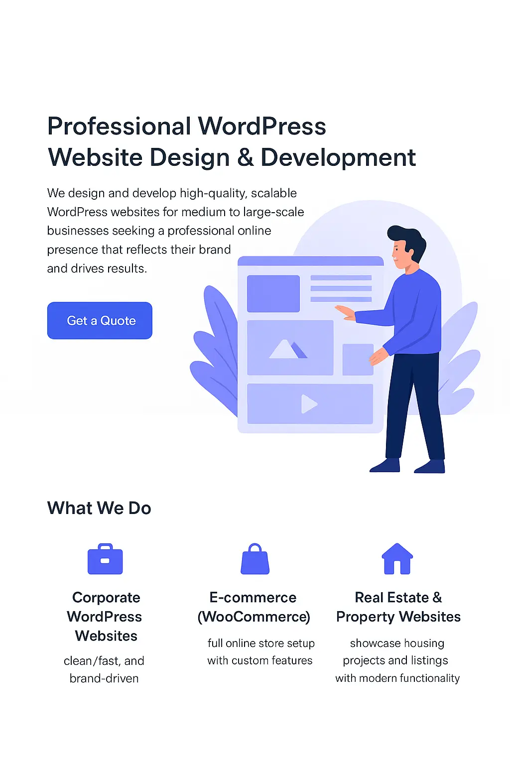 Corporate website design concept illustration